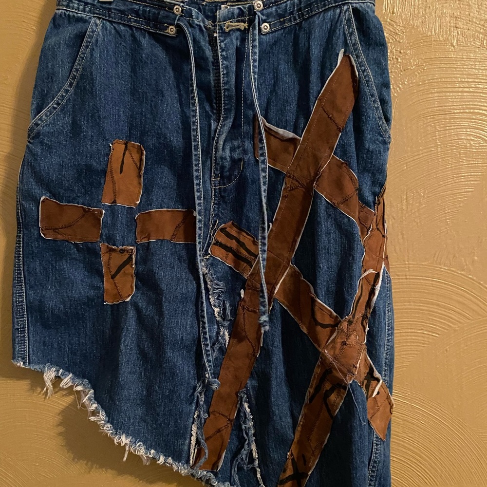 Unique Jean high low skirt